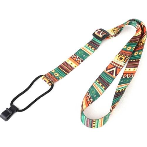 31.50in Ethnic Style Colorful Ukulele Strap Thermal Transfer Ribbon Durable Little Guitar Belt For Guitar Ukulele Accessories