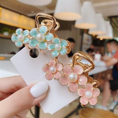 4 Colors Plum Blossom Hair Claw Japanese Sweet Clip Woman Europe And America Alloy Headgear New