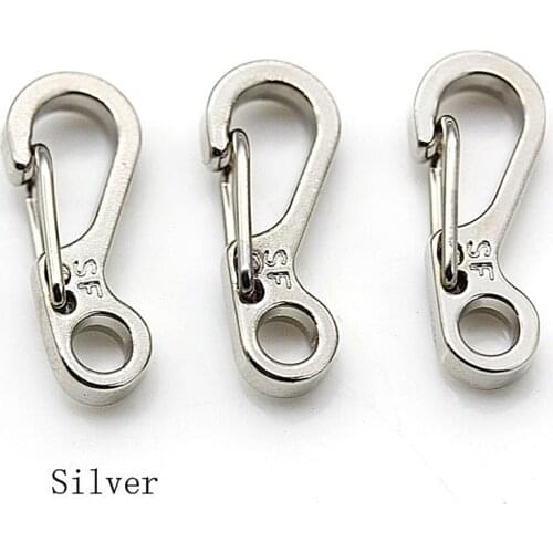 5pcs/lot key chain 3 Colors Mini Spring Cord Buckle Clasp Buckle Snap Hook Carabiner Mountainer Keyring