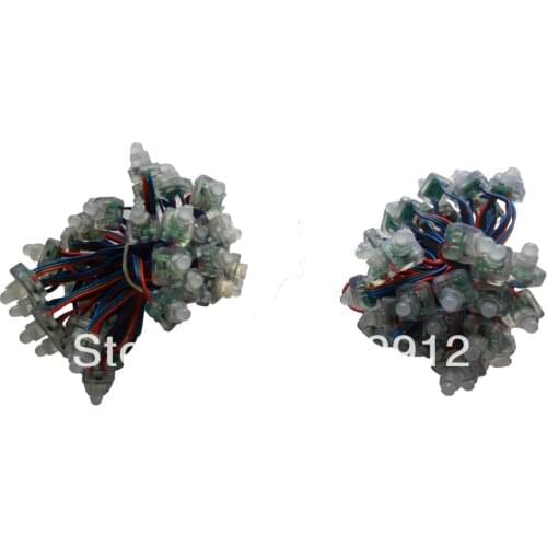 50pcs DC5V TLS3001 LED pixel node,IP68 rated;RGB wire,square type;4096 gray scale;epoxy resin filled