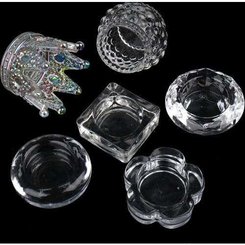 1PC Acrylic Nail Cup Acrylic Powder Liquid Crystal Glass Dappen Dish Lid Bowl Cup Holder Equipment Nail Tool For Nails