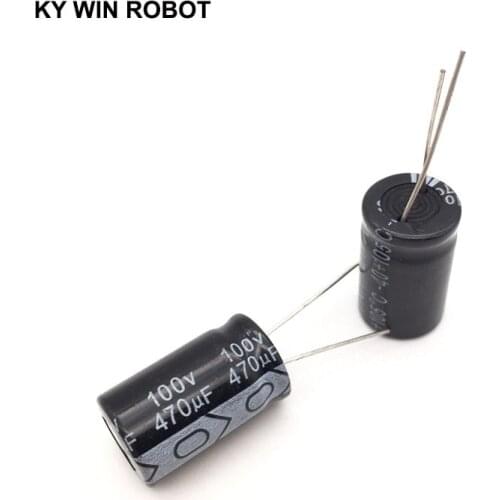 5pcs/lot Aluminum Electrolytic Capacitor 100V/470 UF 100V/470UF Electrolytic Capacitor Size 16*25 mm plug-in 100V 470UF