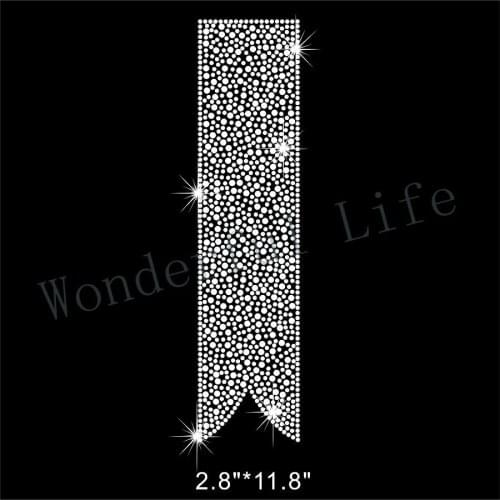 Free Shipping very special design bottom open for cheer bow strips Rhinee Rhinestone Iron on T Shirt Design Motif Design