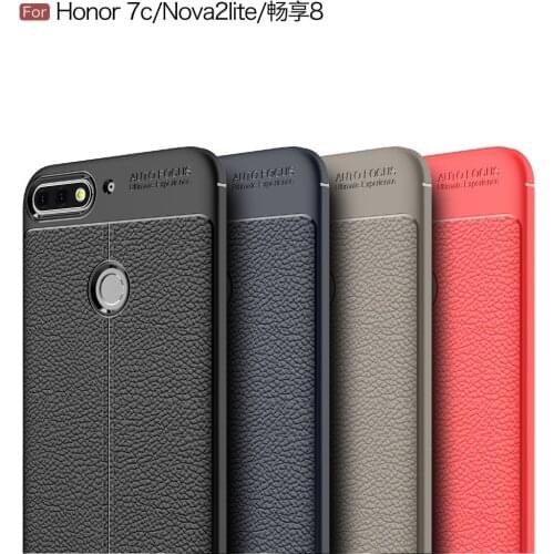 Cases on Honor 7C 5.7" AUM-L41 for Fundas Case on Huawei Honor 7C Case Cover Carbon Fiber Silicone Bumper Coque Etui Phone Shell
