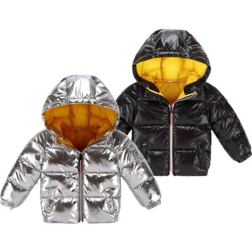 Children Winter Jacket for Boys Girls Silver Clothing Baby Girl Clothes Kids Hooded Padded Warm Parka Boys Waterproof Overcoat