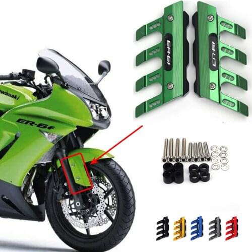 For Kawasaki ER-6F ER6N650 ER-5 ER500C Motorcycle Mudguard Front Fork Protector Guard Block Front Fender Slider Accessories