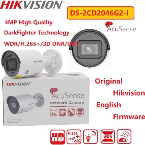 Hikvision IP 4MP Camera DS-2CD2046G2-I Surveillance Bullet DarkFighter IP67 WDR AcuSense New Version Replace DS-2CD2CD2043G0-I