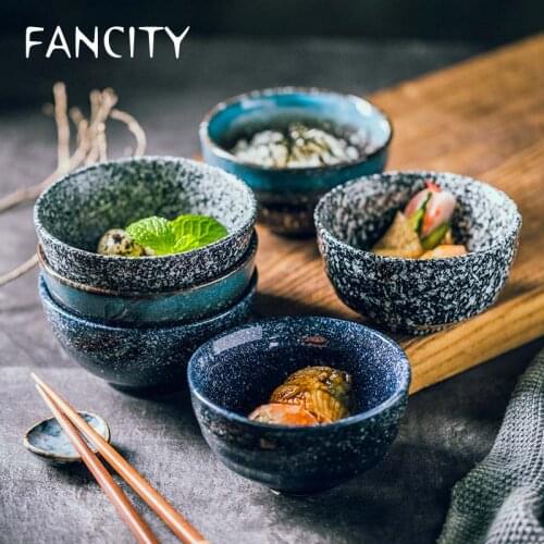 FANCITY High-value Japanese rice bowl, ceramic bowl, creative home restaurant tableware bowl and plate series, small bowl for ea