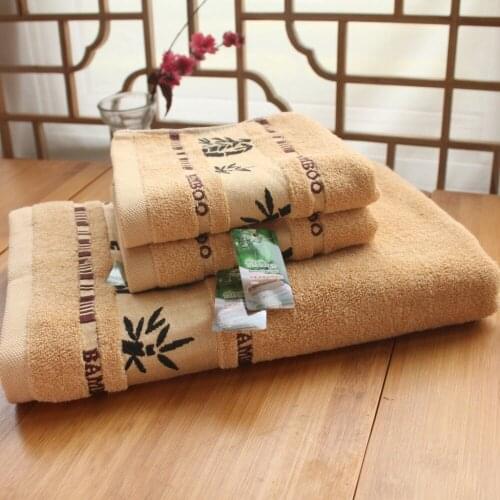 Absorbent Bamboo Bath Towel Set for Adults 1PC 70*140CM bath towel 2PCS 34*75CM Face Washcloth Soft Bathroom Towels Set toallas