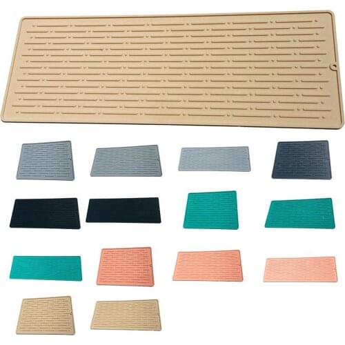 Dish Drying Mat Waterproof Heat Insulation Soft Silicone Multipurpose Anti-slip Foldable Draining Pad for Kitchen Dining Table
