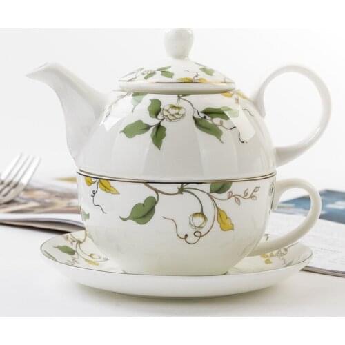 Kitchen Coffee cup pot Bone China European style creative teapot one pot mother and son pot single water cup pot flower tea set
