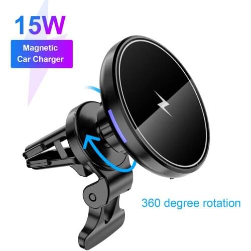 Magnetic Car Wireless Charger 15W Fast Charging Phone Holder Universal Car Air Vent Phone Mount Holder For Car Accessories