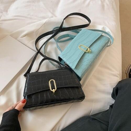 Alligator Pattern Small Shoulder Bag For Women 2021 Soft PU Leather Crossbody Female Lock Messenger Bag Luxury Square Flap Bags