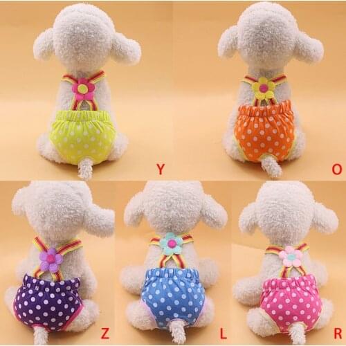 Reusable Pet Dog Shorts Diaper Sanitary Physiological Pants Dot Pattern Female Dog Short Panties Menstruation Underwear Briefs