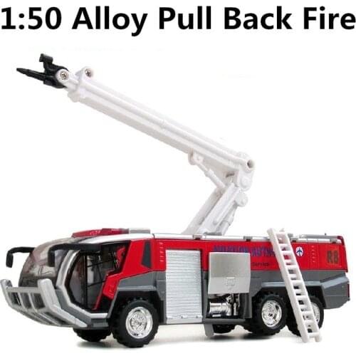 1:28 fire truck alloy model children educational toys, sound and light back to power high simulation model, free shipping