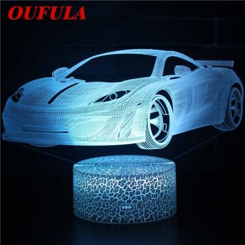 Night LED Lights Cars 3D lamp Cute Toy Gift 7 Color Abstract Artist Graphics Cartoon Atmosphere Lamp For Children Kids Room