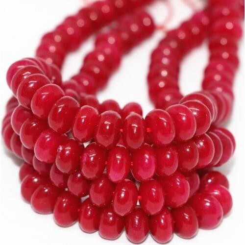 Charming dyed red chalcedony natural stone 5x8mm jades abacus fashion loose beads diy jewelry making findings 15inch MY1358