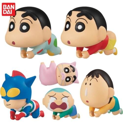 Bandai Genuine Gacha Crayon Shin-chan Hugging Data Line Doll Nohara Shinnosuke Sakurada Nene Sato Masao Action Figure Toys
