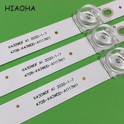 Original 3pcs/Set LED Backlihgt Strip For K430WDF202078 K430WDF A1 4708-K43WDD-A1117N11 770mm 8Lamps