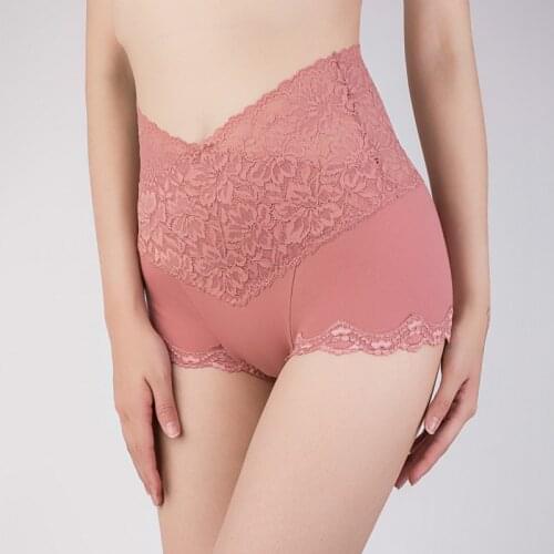 Autumn and Winter Female Womens Panties Pure Cotton Tall Waist Female New Fund Bud Silk Boxer Pants Female Breathable Underwear