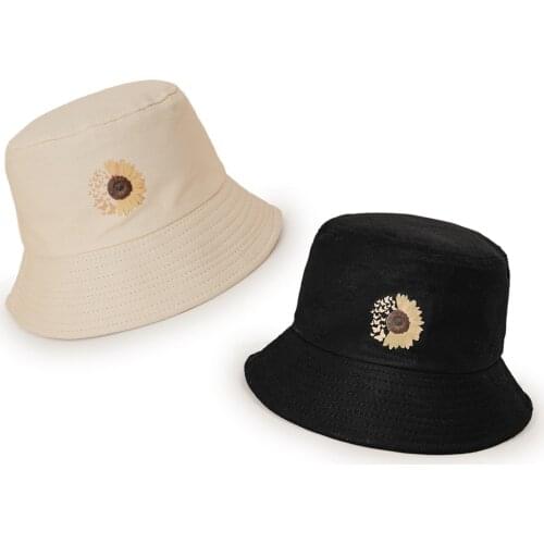 New Autumn Girls Daisy Butterfly Bucket Hat Women Panama Fisherman Casual Fashion Women Folding Hat Beach Headwear Accessories