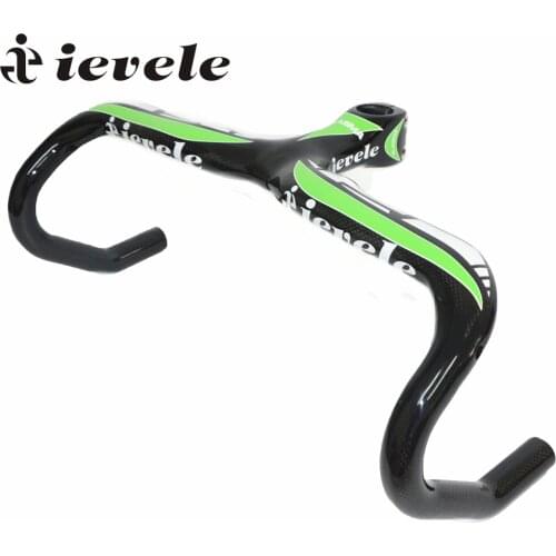 Ievele full carbon road handlebar racing road bike handlebar bicycle carbon integral handlebar size 400/420/440*90/100/110/120mm