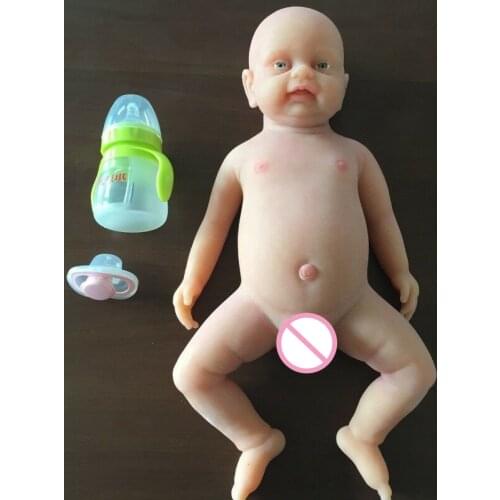 18 inch full silicone baby rebirth baby boy with pacifier dress lifelike cute doll children girl toy