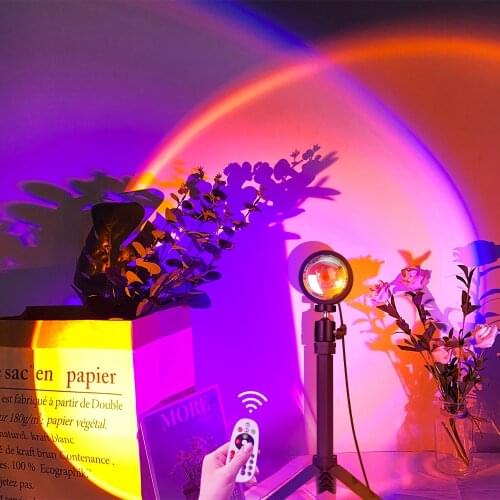 Sunset Projection Lamp USB Rainbow Night Light Atmosphere Led Background Wall Table Lamp for Bedroom Decoration Live Broadcast