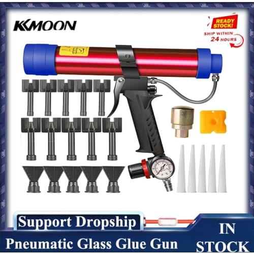 Adjustable Pneumatic Glass Glue Gun Air Rubber Gun Tool 310ml Hard Glue Sealant Applicator Caulking Gun Tool