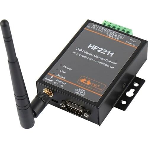 Industrial Automation Modbus Serial Port Server Device RS232 RS485 RS422 to WiFi Ethernet Converter Module Telnet Protocol Q184