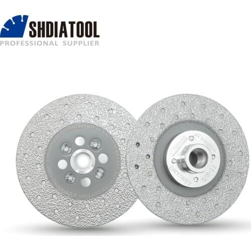 SHDIATOOL 2pcs Premium Quality Diameter 4.5"/115mm Double Sided Vacuum Brazed Diamond Cutting & Grinding Disc With 5/8-11