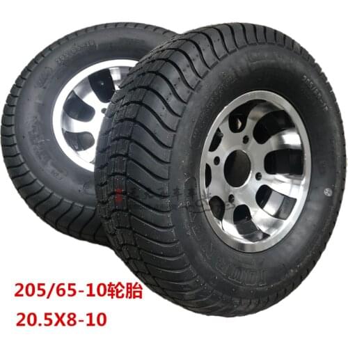 2-Pk Trailer Tire Rim 20.5 8 10 205/65-10 20.5X8.0-10 10 5 Lug E White Wheel (1 pcs)