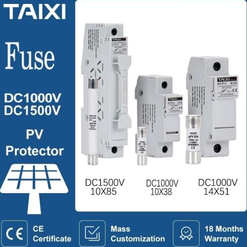 Solar energy PV MCB DC 1000V Fuse 1P 10A 15A DC1500V photovoltaic power generation Switch 63A 40A 32A breakers