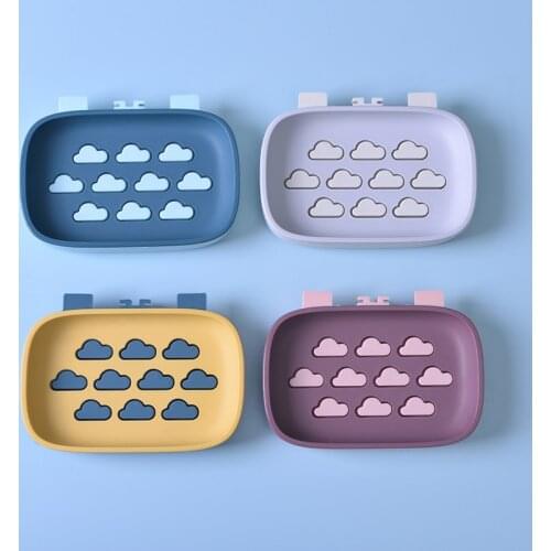 Soap Rack No Drilling Wall Mounted Double Layer Soap Holder Soap Sponge Dish Bathroom Accessories Soap Dishes Self Adhesive