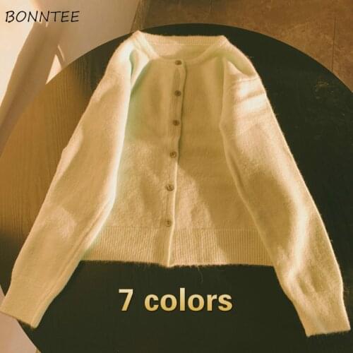 Sweaters Women Solid O-Neck Loose Minimalist Comfortable Thicker Knitting Casual All-match Autumn Korean Style Chic Long Sleeve