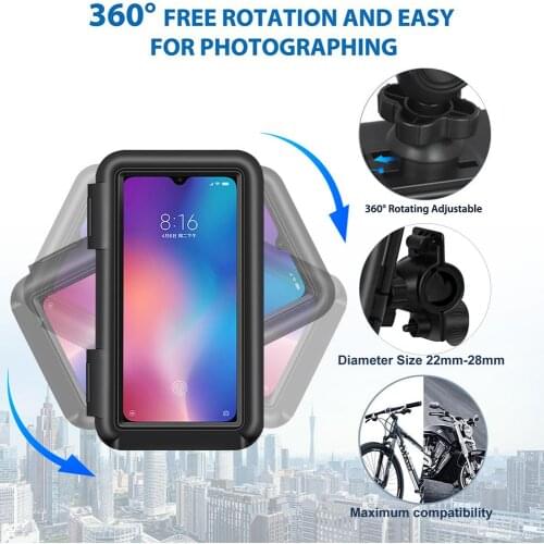Bicycle Bag Bike Phone Holder Mountain Bike IPX6 Waterproof Bag Cell Phone Stand Fit 4.4-6.5inch Phone For Iphone12 For Xiaomi