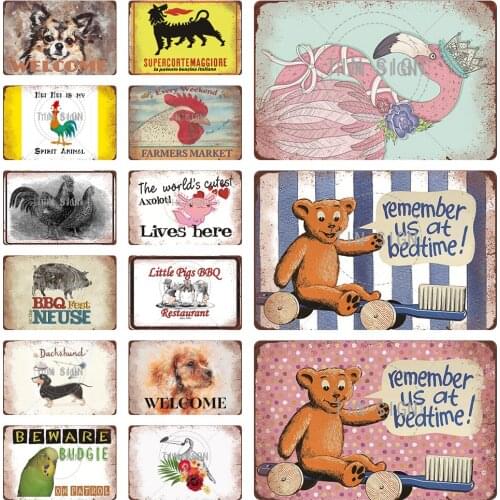 Vintage Metal Poster Welcome Metal Plate Outdoor Room Decor Wall Bar Pub Garage Tin Signs Plaques