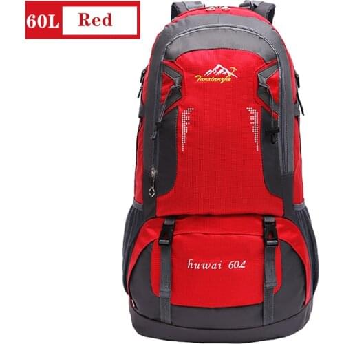 High Quality Hot Large Capacity 40L/60L Mountaineering Bag Outdoor Hiking Camping Waterproof Shoulders Bag Long Travel Backpack