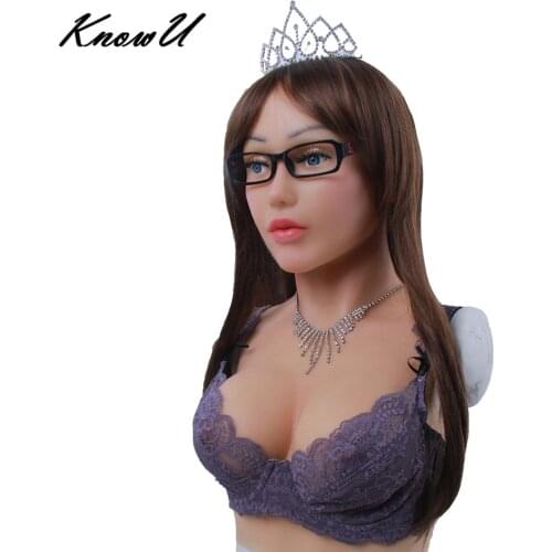 KnowU E Cup Female Breast Forms with Mask Halloween Headwear crossdresser máscara de silicona femenina силиконовая женская маска