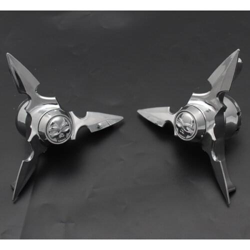 1pair ABS Plastic Skull Spun Blade Spinning Motorcycle Front Axle Cap Nut Cover For Harley Softails Electra Glides V-Rod V-Rod
