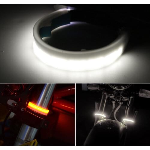 1pcs LED Turn Signals for Motorcycle Universal Flexible LED Motorcycle Light Strip Tail Moto Turn Signal Stop Bulb Fork Lamp DC