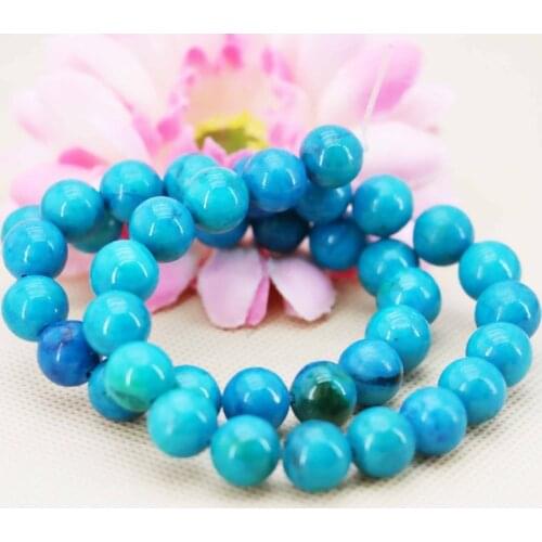 10mm Hot sale Blue Azurite Chrysocolla Round beads Accessories 15inch 2pc/lot Jewelry making design Wholesale and retail