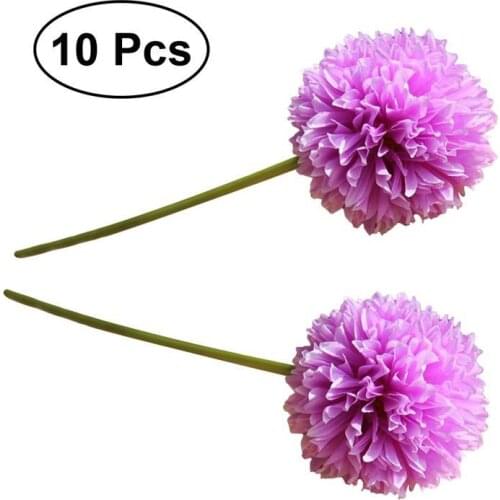 10Pcs Artificial Simulation Flowers Ball Allium Ornamental Onion Blossom Bloom Plant Nature