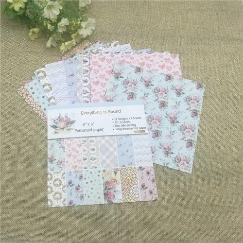 12pc flower Love background patterned paper Scrapbooking paper pack handmade craft paper craft Background pad