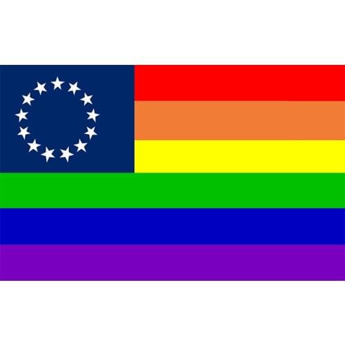 13 Star 1777 besty ross LGBT Rainbow Flag 90*150cm