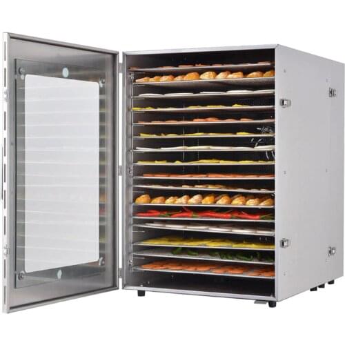 16 Trays Food Dryer Commercial Food Dehydrator Machine Fruit Dehydrator Stainless Steel Vegetables Pet Meat Drying Machine
