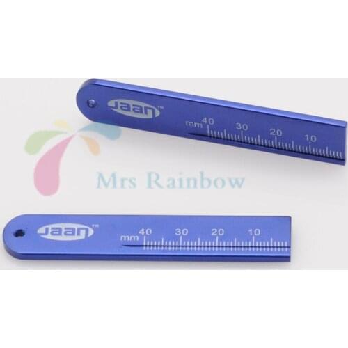 2/Pcs Dental Instruments Endo Rulers Span Measure Scale Endodontic Aluminium Ruler Measuring Tools Blue