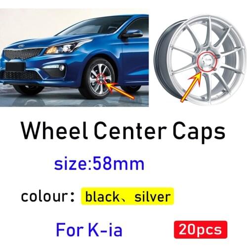 20pcs 58mm Car Wheel Center caps Rim Hub covers Badge for kia Cerato Sportage R K2 K3 K5 emblem stickers car Accessories