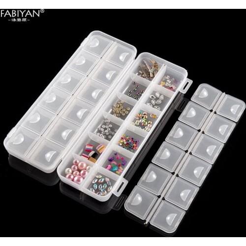 24 Grids Translucent Storage Box Nail Art Decorations Container Case Jewelry Rhinestone Bead Earrings Display Collapsible Tool