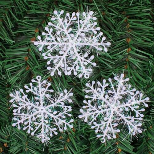 3Pcs 8/11/15/18/23cm Christmas Party White Snowflake Decor For home Hanging Pendants New Year 2021 Gifts Xmas Tree Ornaments